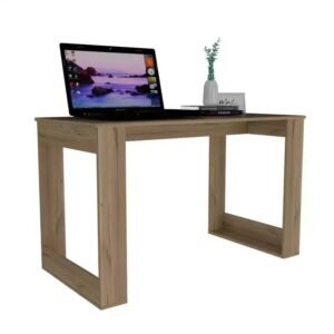 47.5 Inch Ergonomic Computer Desk Wood Laminate Brown